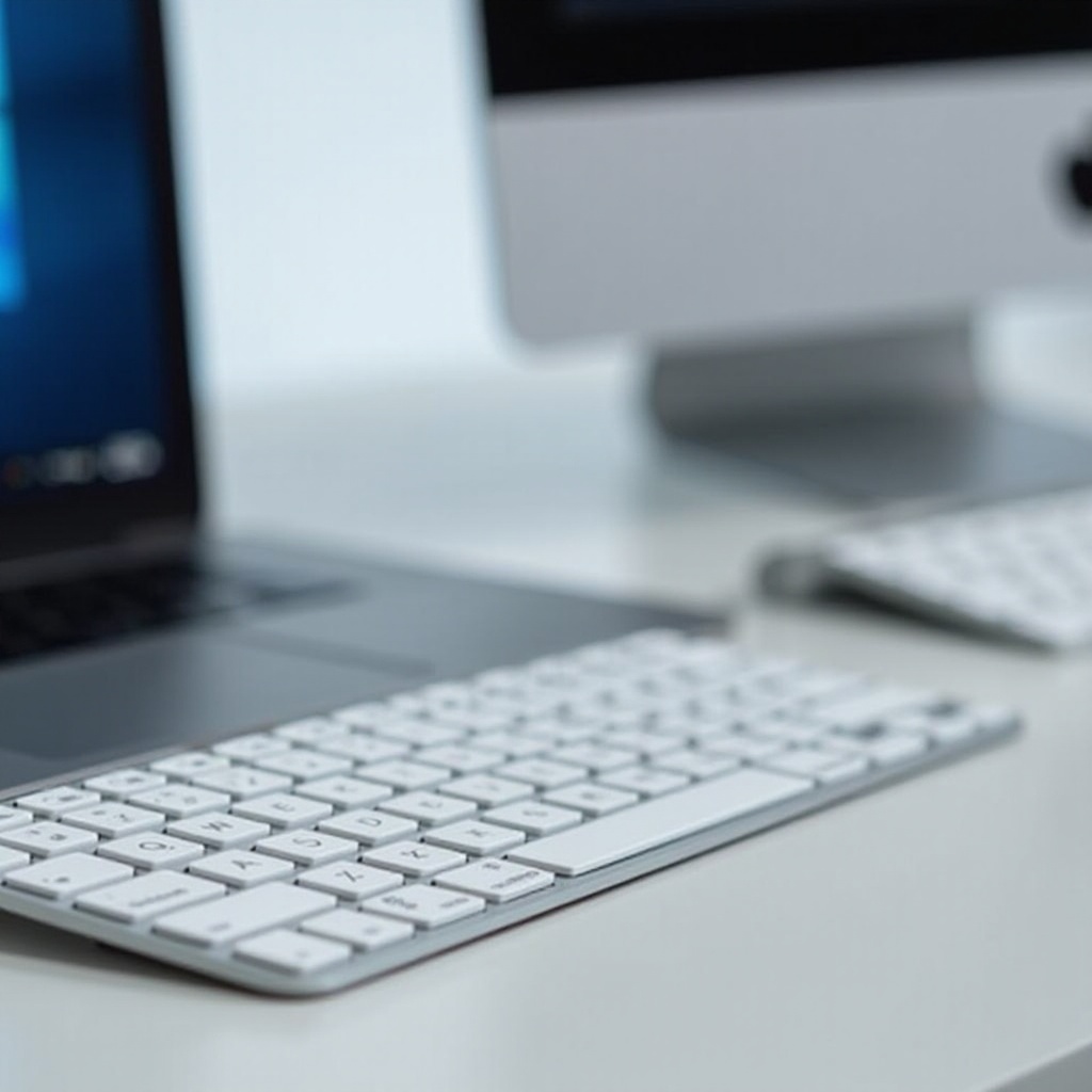 لوحة مفاتيح لاسلكية للماك إلى حاسوب يعمل بنظام ويندوز 11